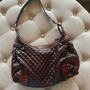 Vintage Brighton Quilted Leather Braided Hobo